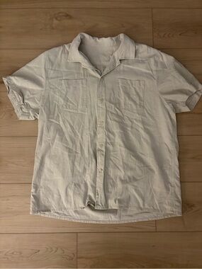 Five Four Men's Casual Short-Sleeve Button-Up Shirt - Cream/Tan